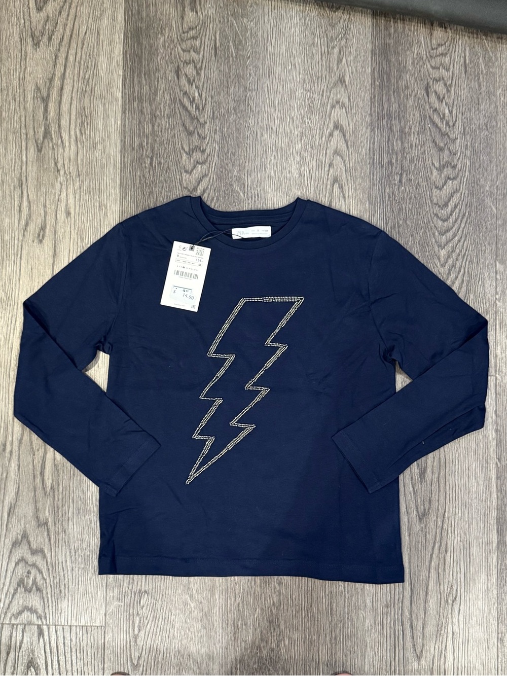 Bead lightning details cotton shirt